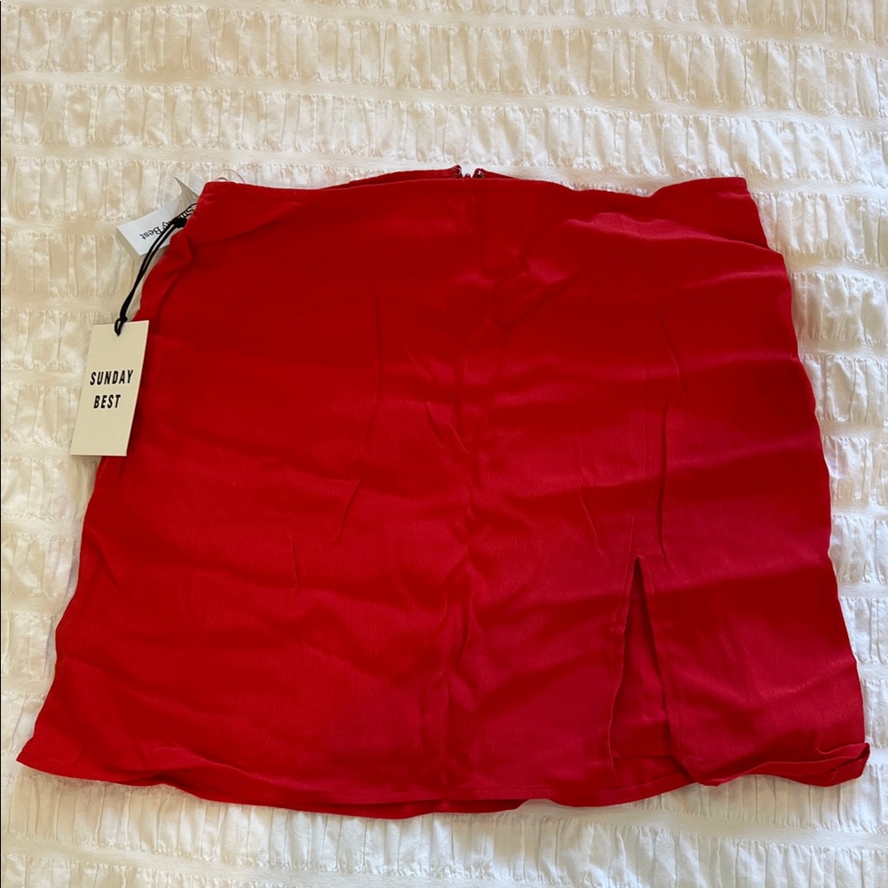 Sunday Best Vibrant Red Pencil Skirt